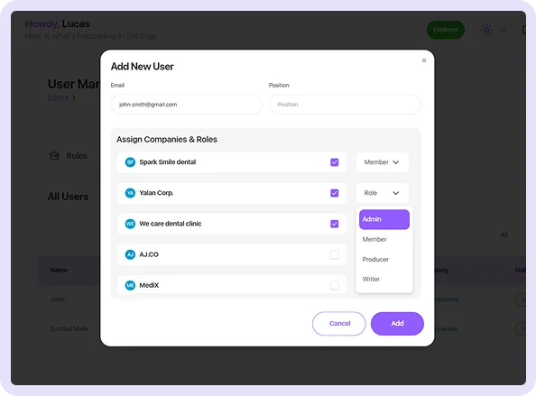 Add Your Team & Assign Roles